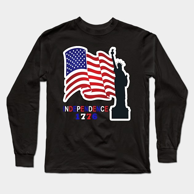 4Th Of July Independence 1776 Long Sleeve T-Shirt by karascom